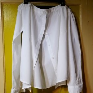 "New "White long sleeves blouse Elastic Neck that can be worn off the shoulders